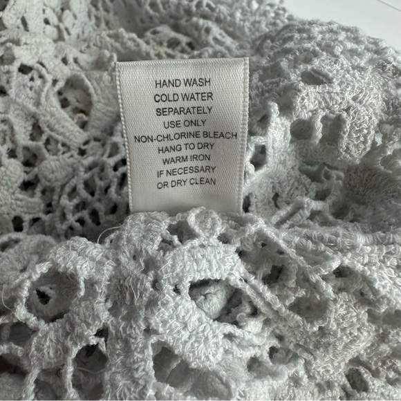 Rabbit Designs Daisy Lace Shrug Cardigan Women's Size Large Top White Flaws Boho - Picture 9 of 11